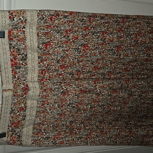 Brown and Cream High-Low A-Line Maxi Skirt for Resort Wear, NWT - Picture 5 of 10